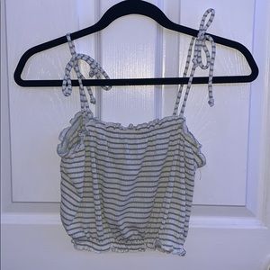 Crop top with tied strings
